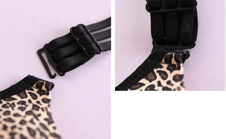 Queenral Front Closure Women Bras BH Plus Size 34-52 BCD Cup Leopard Brabette Lingerie Wire Free Sexy Women Underwear Bra  8