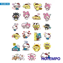 Sanrio Kitty Melody kuromi Pompom Twin Stars Stickers for Children Kids Letter Diary Scrapbooking Stationery Pegatinas Stickers Sanrio Kitty Melody kuromi Pompom Twin Stars Stickers for Children Kids Letter Diary Scrapbooking Stationery Pegatinas Stickers