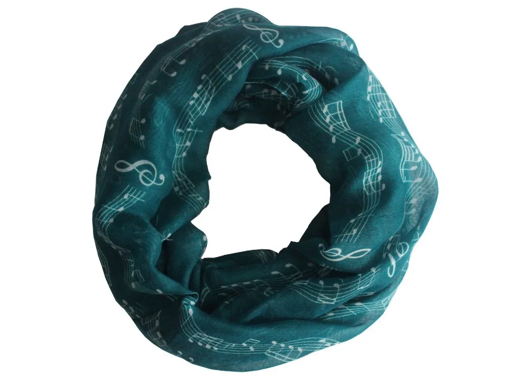 Women's Scarf Music Notes Design at  Women's Clothing store