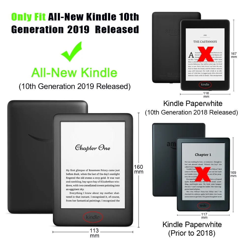 Чехол на магните для Amazon new Kindle 10th Generation, 6 дюймов, чехол для электронной книги Kindle, чехол с держателем для рук+ подарок