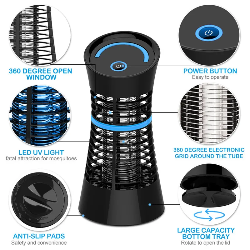 Отвратитель вредителей ультрафиолетового света электрическая ловушка для комаров, лампа для уничтожения насекомых светодиодный ошибка zapper Fly лампа ловушка ОСА ловушки вредителей мяч для игры