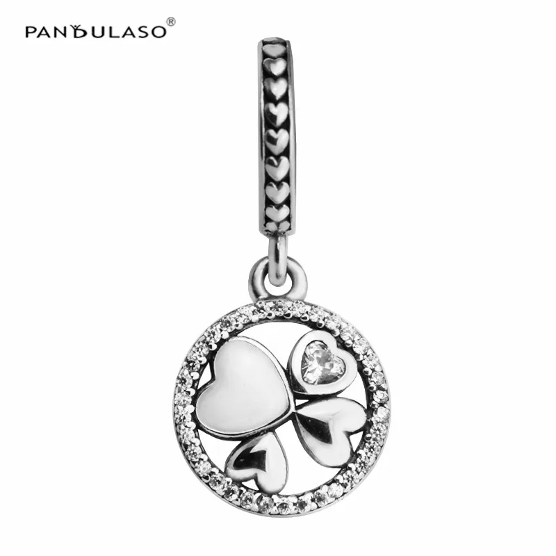 

Pandulaso Love Hearts Crystal Beads for Women Silver 925 Jewelry Making Fit DIY Charms Bracelets Lucky Clover Pendants Valentine