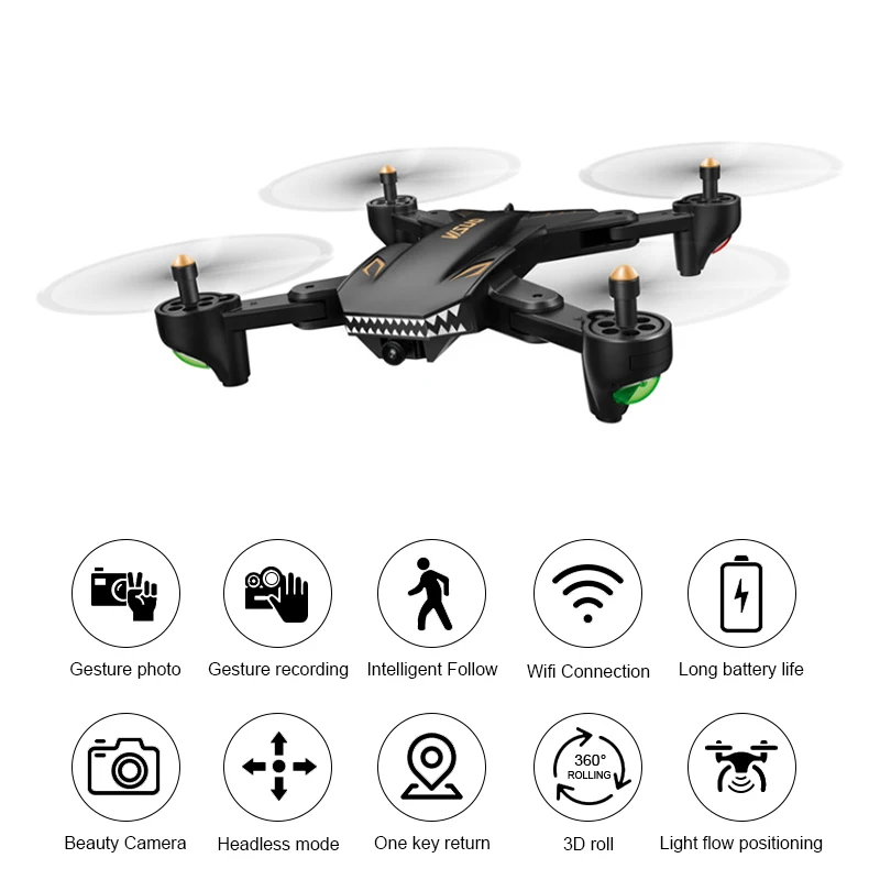 

VISUO XS816 4CH WiFi FPV with Dual Lens 720P/480P Camera Optical Flow Positioning RC Drone Quadcopter RTF