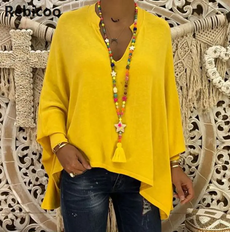 New Women Sexy V Neck Loose Chiffon Blouse Shirt Autumn Winter Long Sleeve Black Red Blouses Tops Plus Size 5XL |