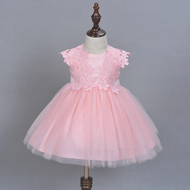 2019 formal elegant 1 year old birthday dress sweet baby girl white