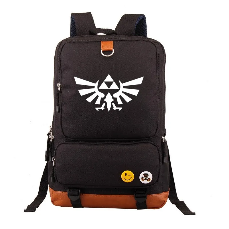 

The Legend Of Zelda Backpack Good Black Zelda Logo Canvas Bag Japanese Anime Unisex School Backpack for Girl Boy Travel Knapsack