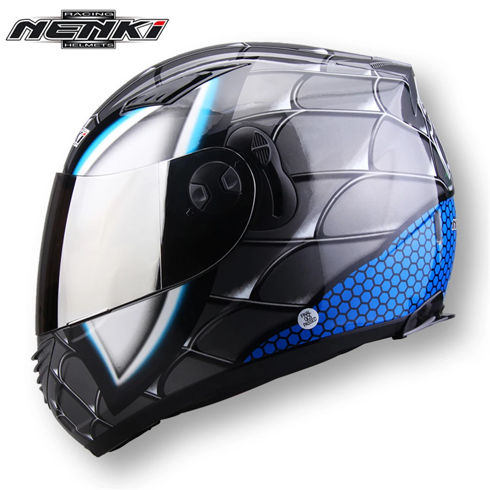 

NENKI Motorcycle Helmet Latest Locomotive Running Full Face Helmet Urban Racing Motocross Helmets blue color