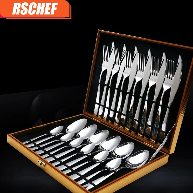16/24 шт. набор столовых приборов из нержавеющей стали|knife and fork|dinner knifedinnerware set |
