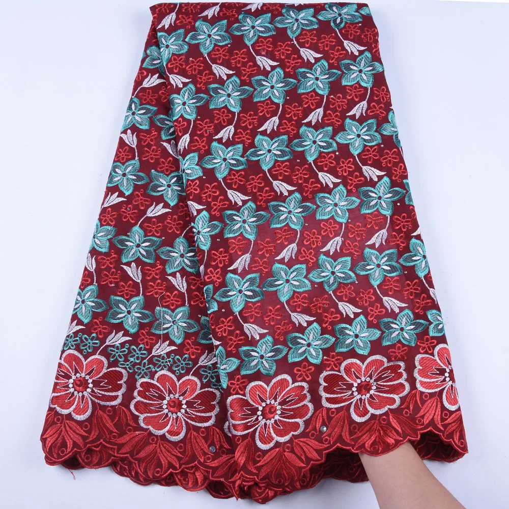 High Quality Swiss Voile Laces Switzerland Cotton African Dry Lace Fabric With Stones For Party Dress 5 Yards A1615 | Дом и сад