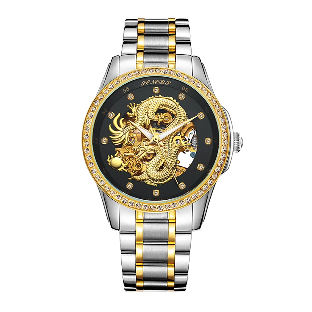 skeleton watch Luxury Dragon Skeleton Automatic Mechanical Watches For Men Wrist Watch Stainless Steel Strap Gold Clock Waterpro skeleton watch Luxury Dragon Skeleton Automatic Mechanical Watches For Men Wrist Watch Stainless Steel Strap Gold Clock Waterpro