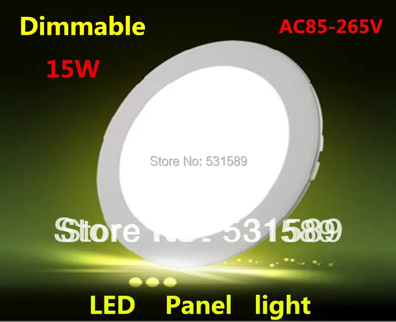 Wholesale50pcs/lot 15 Вт dimmable круглые светодиодные панели AC85-265V потолочный светильник 1200 люмен