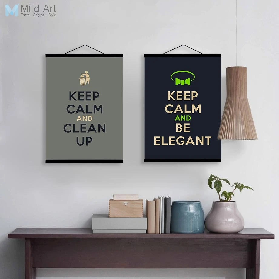 Keep Calm Coffee Life Hippie Quotes Wooden Framed Poster Nordic Kitchen Wall Art Picture Cafe Home Decor Canvas Painting Scroll | Дом и сад