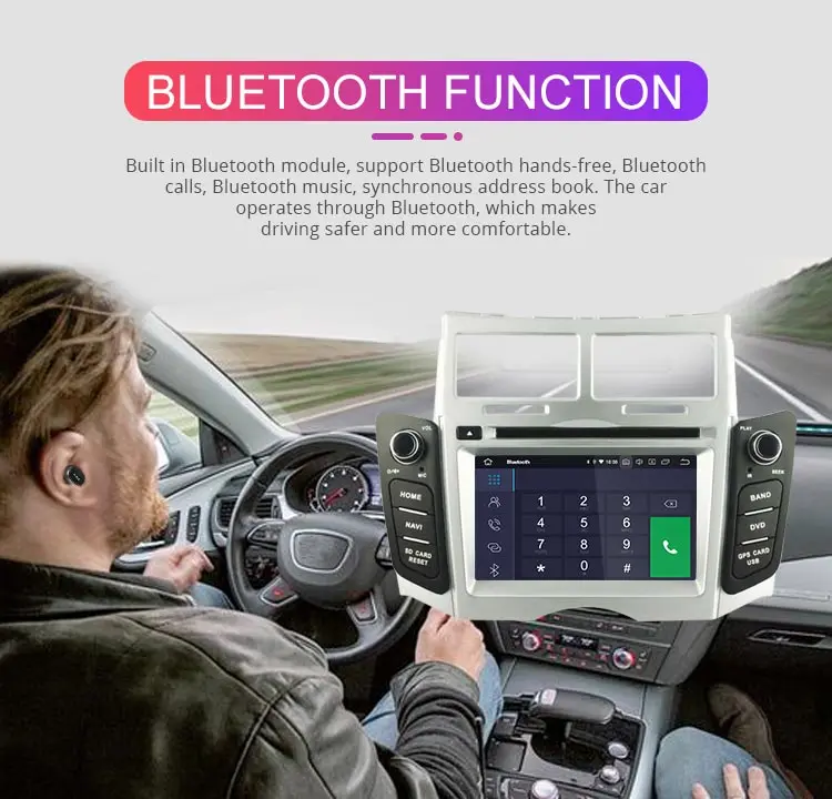 Cheap Besina Android 9.0 Car DVD Player For Toyota Yaris 2005 2006 2007 2008 2009 2010 2011 Multimedia GPS Navi Stereo 2 Din Car Radio 9