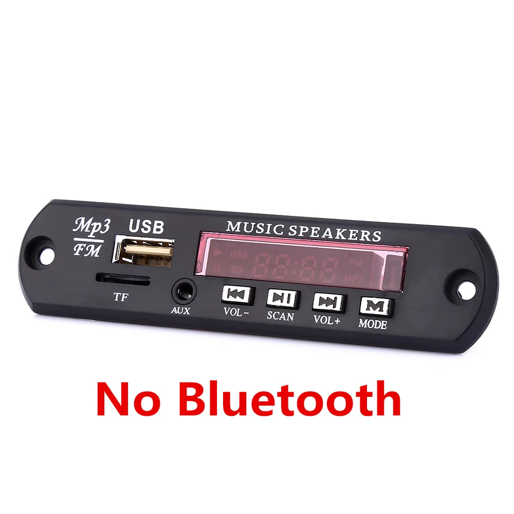 Цифровой светодиодный 12V Bluetooth V3.0 MP3 декодер доска FM радио USB TF AUX пульт дистанционного управления для автомобиля - Название цвета: No Bluetooth