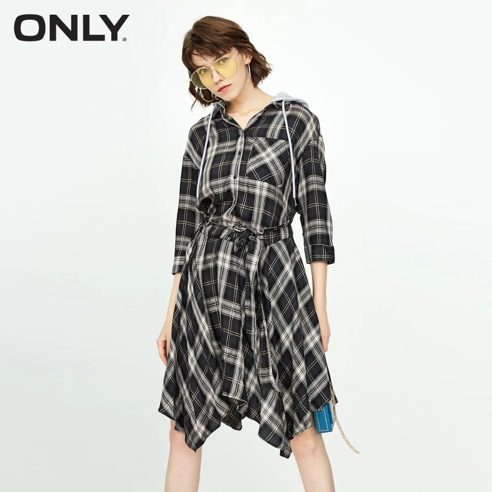 

ONLY Hooded elastic waisT-shirt dress female |118307535