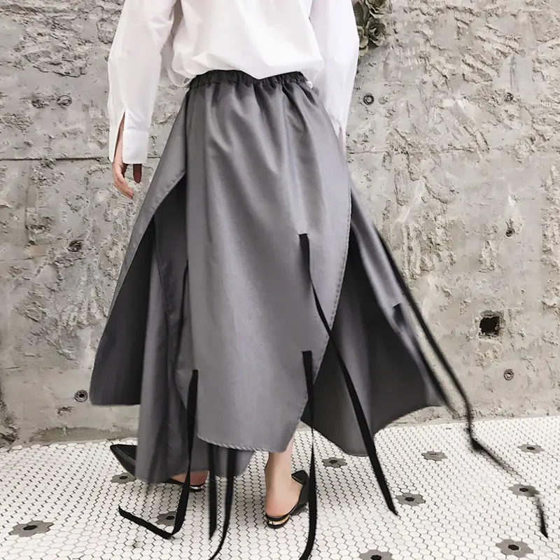 

XITAO Irregular Drawstring Pants Women Korea Fashion New Black Wild Joker 2019 Autumn Elegant Street Style Cross Pants GCC1048