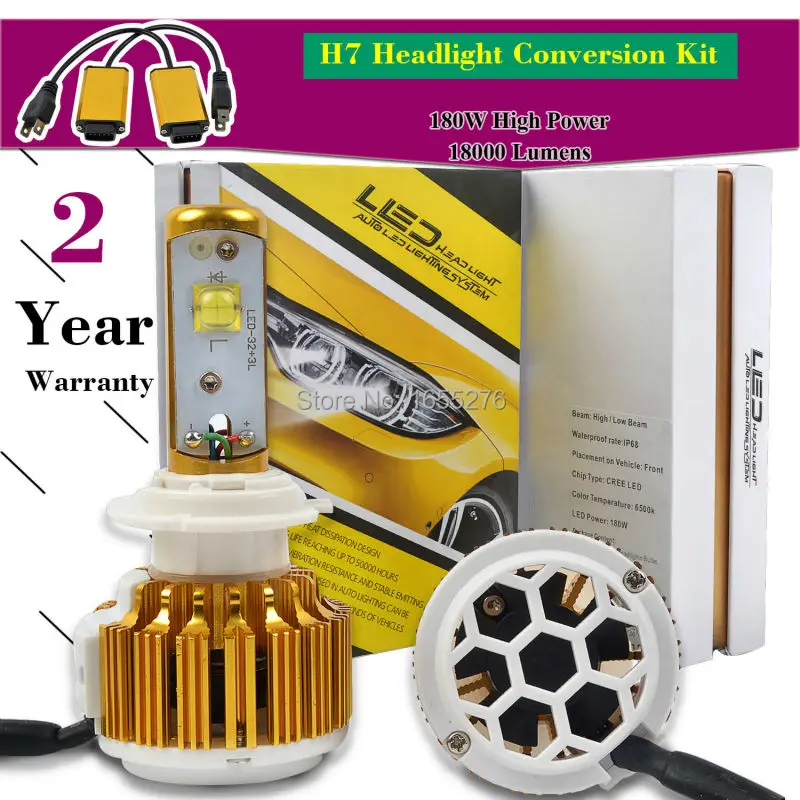 TAITIAN H7 180W 18000LM LED Headlight Kits Low Beam Replace Halogen