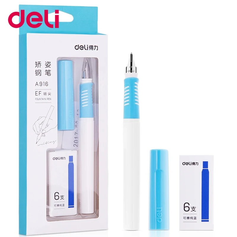 

Deli pupils' smooth calligraphy Gift Boxed with changeable ink bag correct improper body carriage iraurita fountain pen