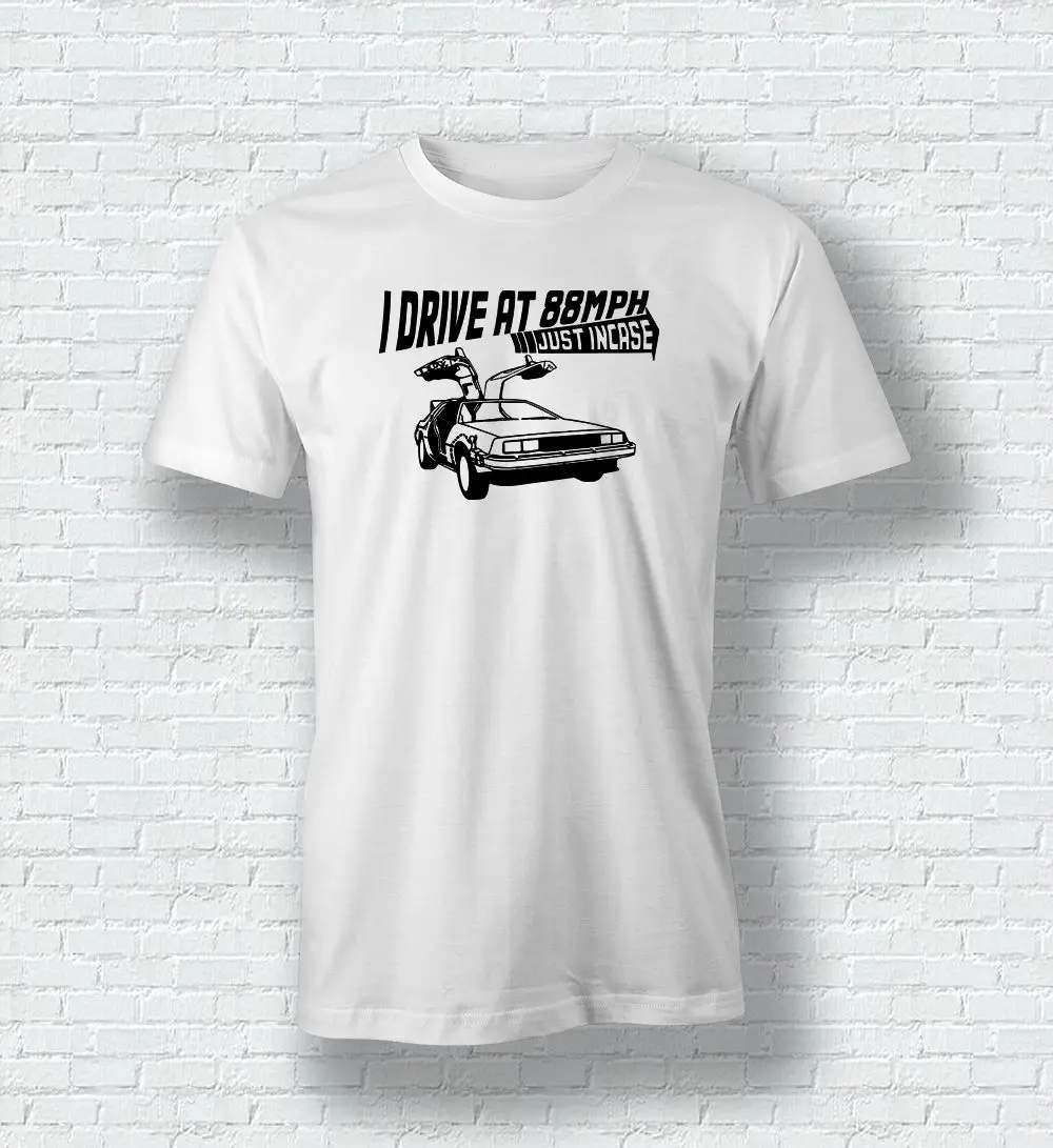 I Drive At 88 MPH Delorean Back To The Future Inspired, Футболка мужская, женская, детская, летняя, мужская, модная, Повседневная футболка с короткими рукавами