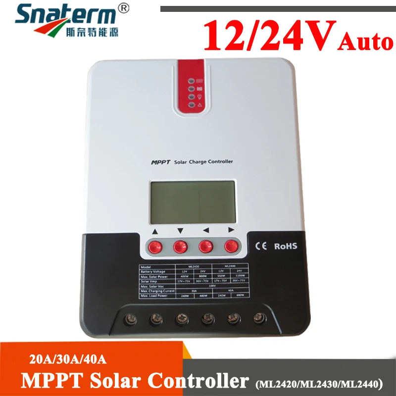 

Free shipping !! Solar MPPT Charge Controller 20A 30A 40A 12V 24V Auto Work LCD display for Max 100V Solar