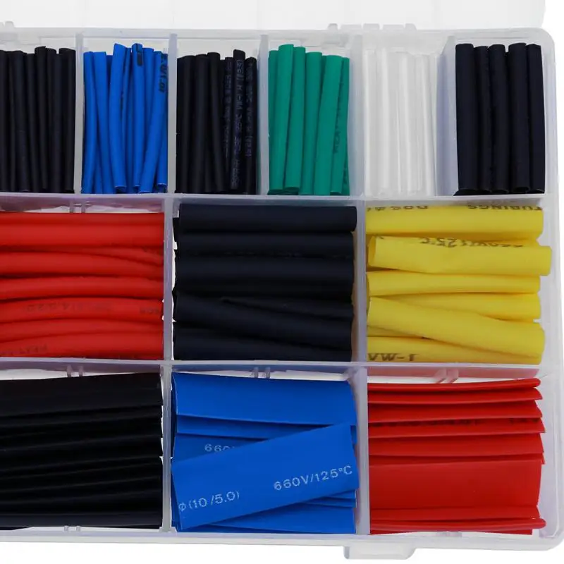 

580PCS 8 Sizes 5 Multi Color Polyolefin 2:1 Heat Shrink Tubing Tube SleeveTube Assortment Sleeve Wrap Wire Kit tubes Kits