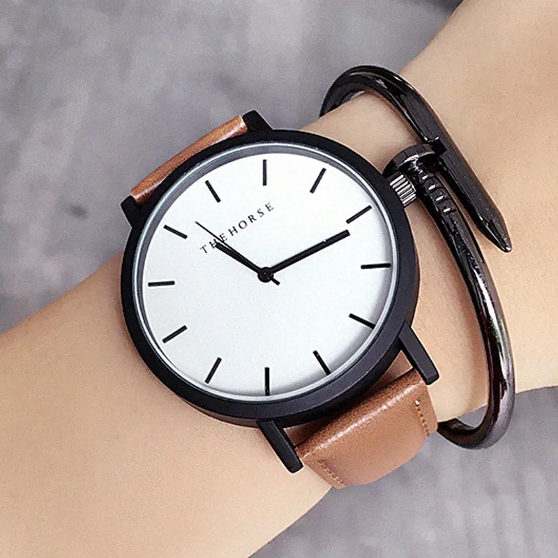 Модные повседневные женские часы Пояса из натуральной кожи кварцевые наручные