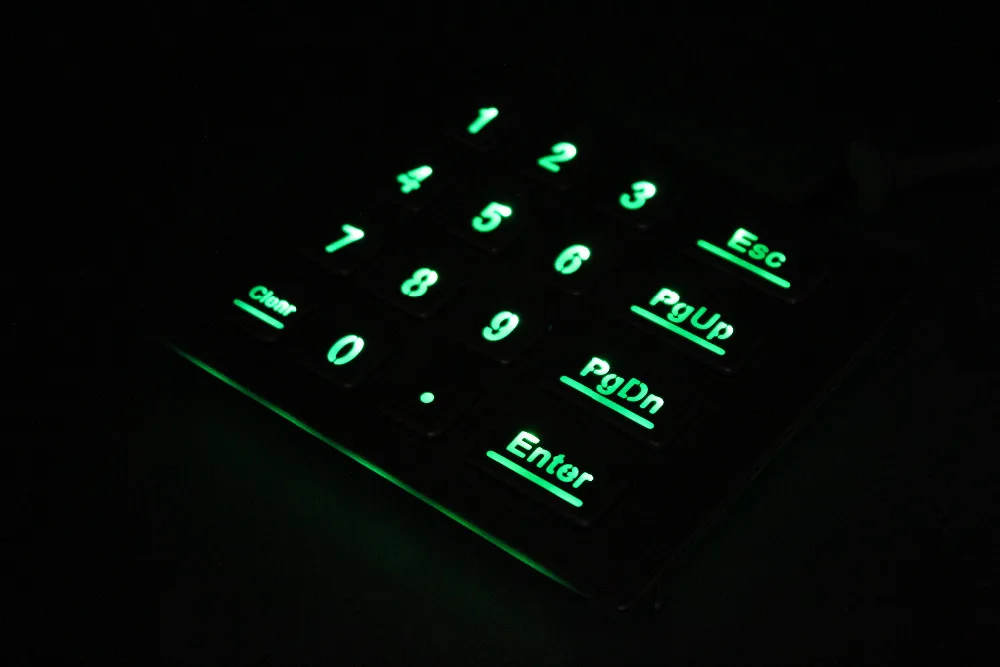 Металлическая USB клавиатура DAVO LIN IP65 с подсветкой промышленная водонепроницаемая