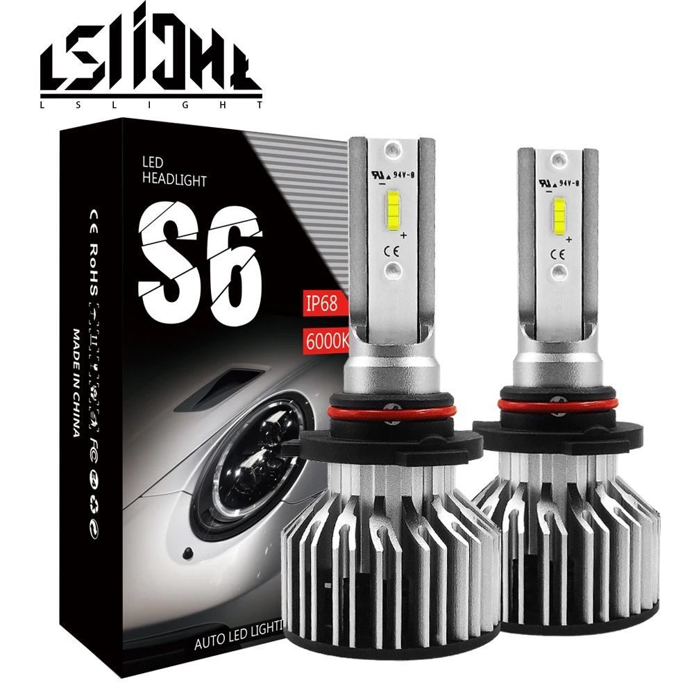 Lslight S6 Автомобильные фары H7 H4 светодиодные лампы светодиодный 11 9005 HB3 9006 HB4 led H1