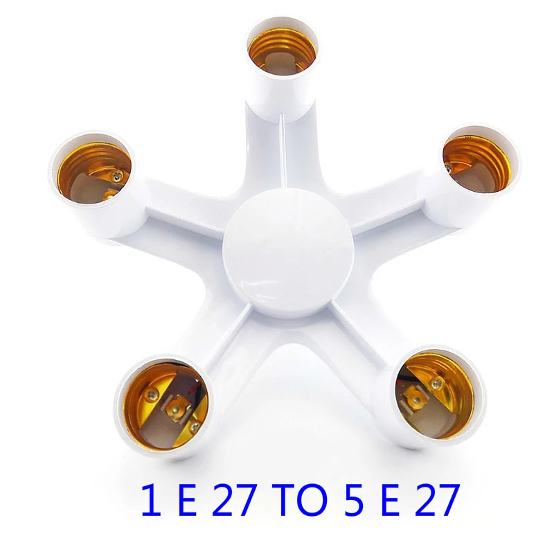 1 to 2 3 4 5 Screw Light Holder Converter E26 E27 to E26 E27 Socket plug Splitter for LED Lighting Lamp Adapter Bulb