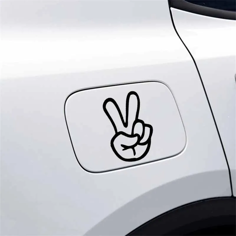 YJZT 8,7 см* 13 см знак мира ручная Виниловая Наклейка декоративная Автомобильная наклейка пальцы черный/серебристый C3-1935