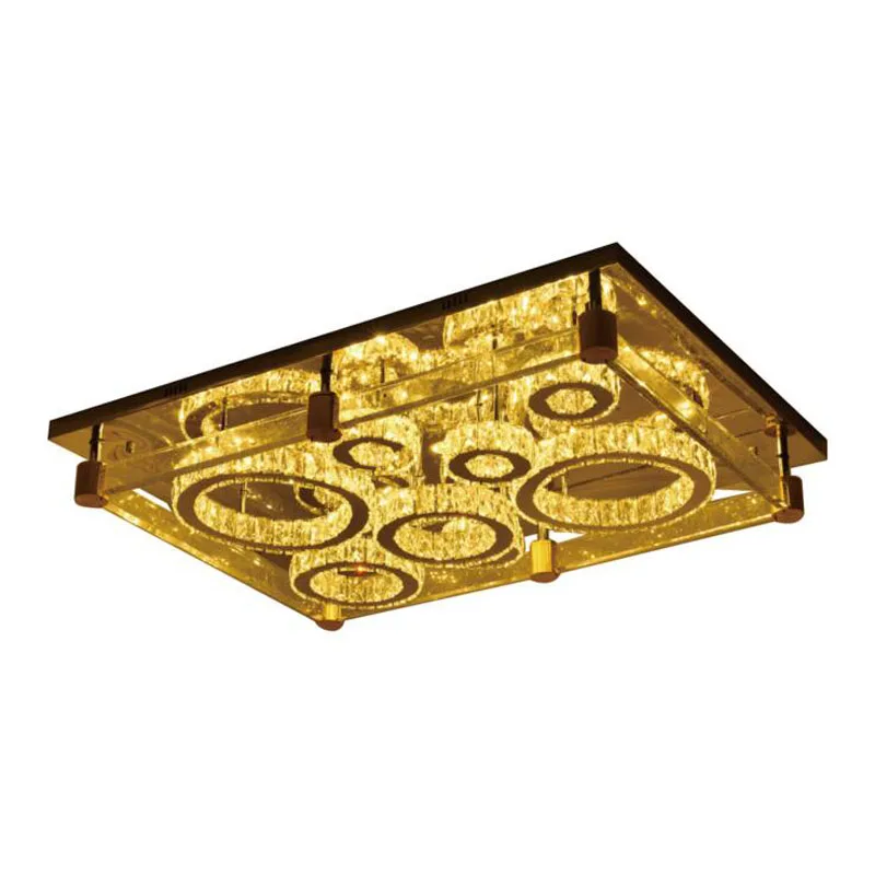 

High-end modern minimalist LED rectangular crystal ceiling lamp Creative bedroom crystal ceiling lamp LED fixture led lighting