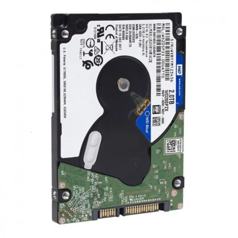 Pаспродажа WD Blue 2 ТБ мобильный жесткий диск 5400 об. мин. SATA 6 ГБ сек. 128 МБ Кэш 2,5 дюймов WD20SPZX