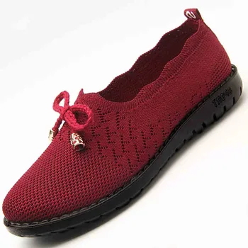 

Bow Single Shoes Flat Shoes Elegant Old Beijing Cloth Shoes Female Spring New Women's Shoes Single Flat Bottom Non-slip Casual