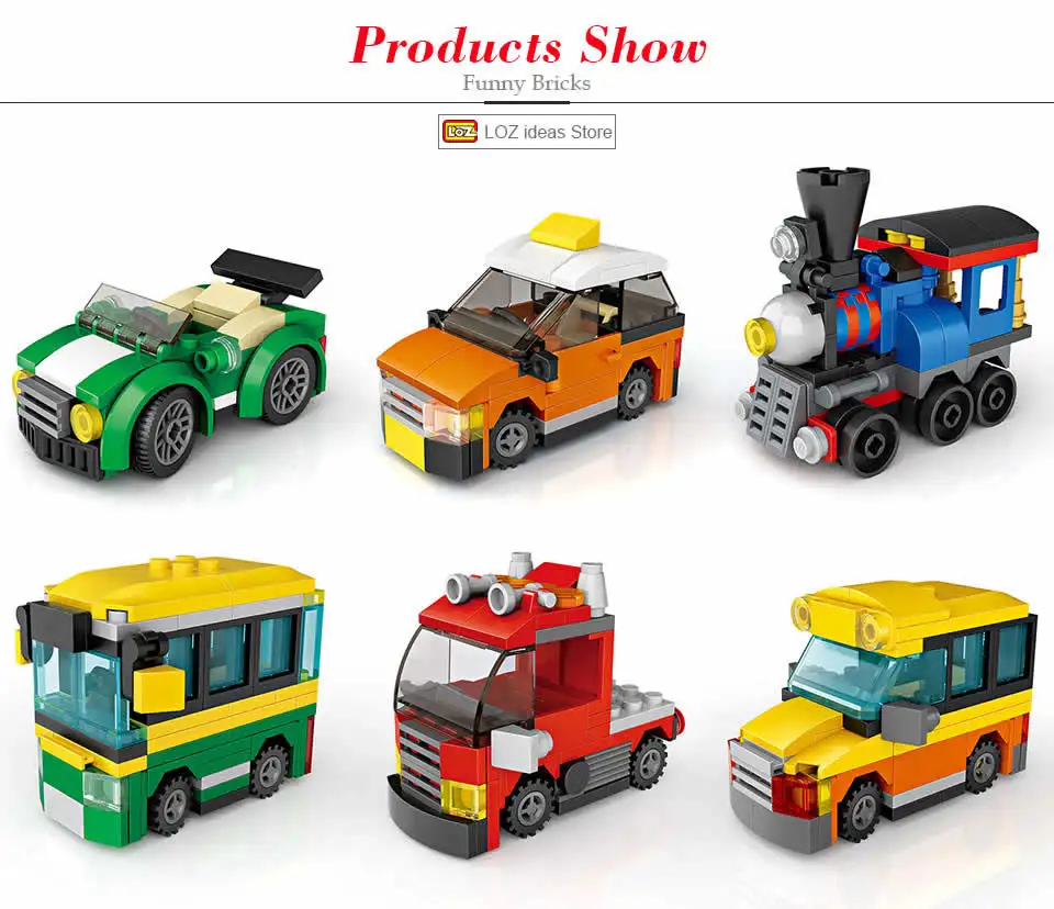 Лоз мини-блоки яйца кирпич машинка из конструктора модельный кирпич игрушки для детей поезд спортивный автомобиль для такси и автобуса