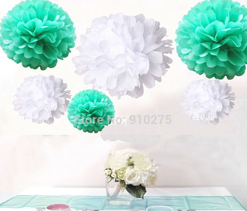 Diplomatieke kwesties Samenpersen Mediaan 12 PCS Gemengde Grootte Wit Mint Green Party Tissue Pom Poms Birthday Party  Wedding Meisjes Kamer Decoratie|pom pom wedding|tissue pom pomstissue pom -  AliExpress