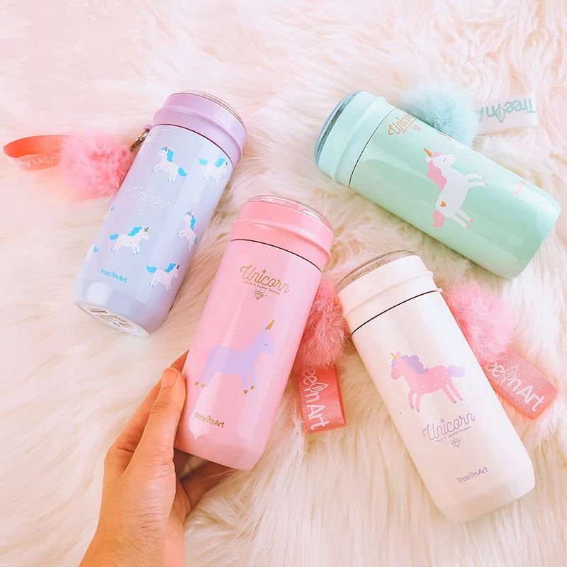 

Cute Unicorn Thermos Stianless Steel Vacuum Flask 350ml Thermal Insulation Water Bottle with Pendant Rope Termo Acero Inoxidable