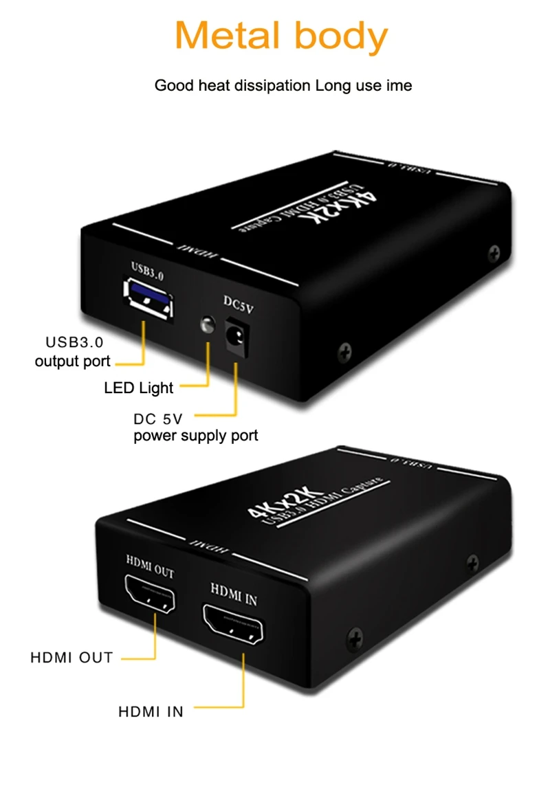 4K HDMI к USB 3,0 карта видеозахвата рекордер для OBS vMix wiscast Potplayer VLC энкодер QuickTime плеер телефон прямая трансляция