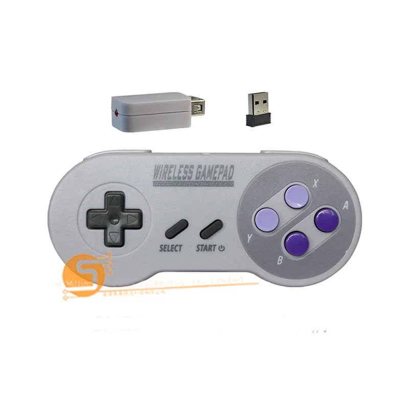 Мини SNES 2,4G беспроводной контроллер SNES классический геймпад 2,4G игровая ручка Supportting NES/SNES/wii с адаптером Bluetooth