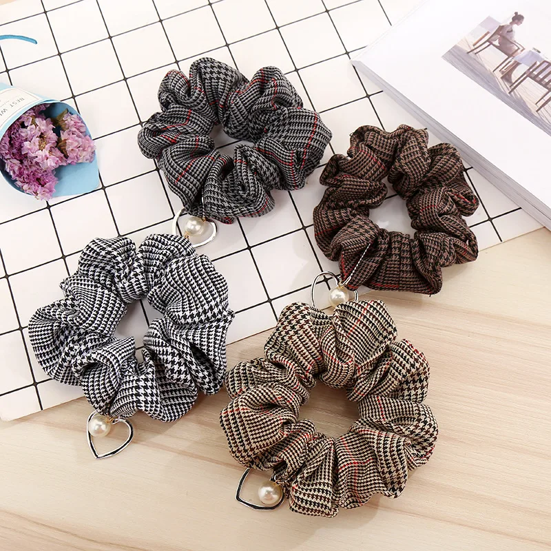 

2018 new fashion simple Chain pearl Women Hair Band Ring Elastic Headband Rope Pure Color Bobble Sports Dance Scrunchie Ponytail