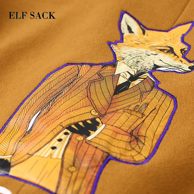 ELF SACK Winter Coat New Women Wide Lapel Belt Pocket Wool Blend Coat Animal Print Casual Trench Coat Outwear Wool Coat Women ELF SACK Winter Coat New Women Wide Lapel Belt Pocket Wool Blend Coat Animal Print Casual Trench Coat Outwear Wool Coat Women