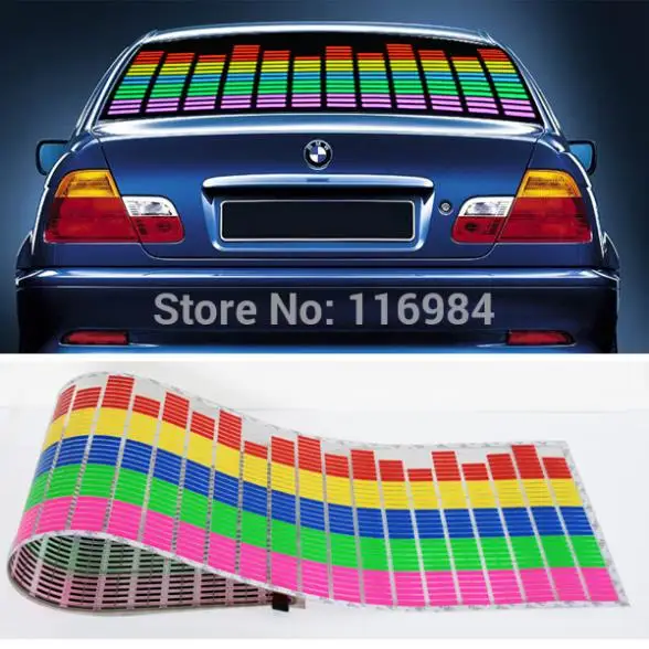 

Music Lamp 114CM*30CM Car Music Rhythm Lamp Led Sound Activated Equalizer Multi Color Flashing 5 Colors