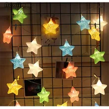 10/20 светодиодный железная, ручной работы проволока пятиконечная звезда струнные огни Светодиодный Сказочный свет Рождество свадебное праздничное украшение огни