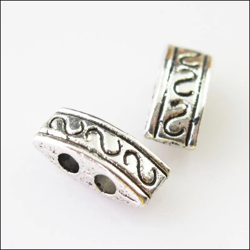 

30Pcs Tibetan Silver Tone 2 Hole Spacer Beads Charms Connectors 4x10mm