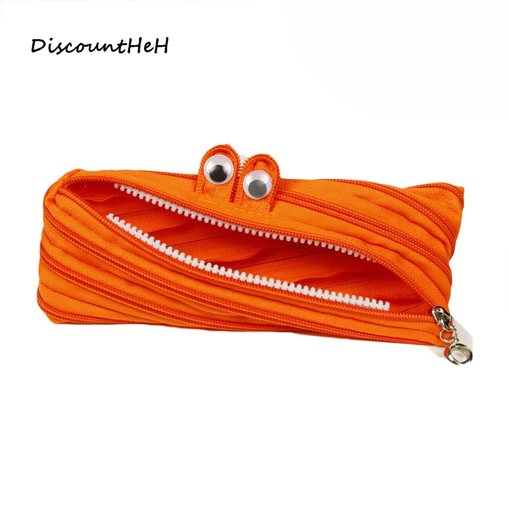 

1Pcs Cute Novelty Candy Colors Zipper Monsters Pencil Bag Girl Boys School Pen Bag Shcool Material