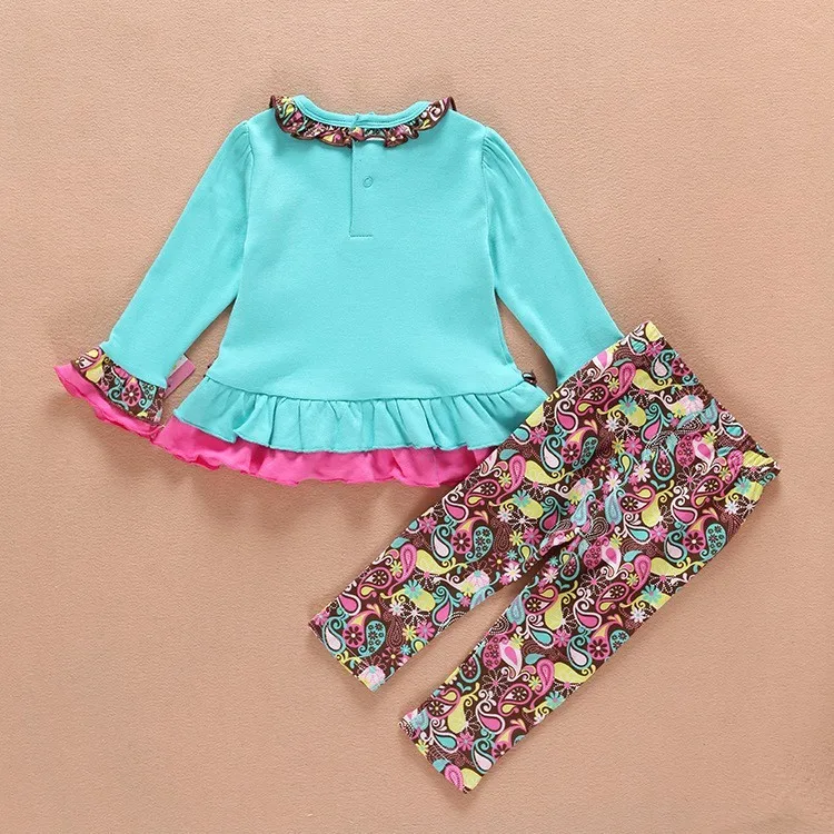 Коллекция года, весенний комплект одежды с цветочным рисунком для маленьких девочек, футболка с изображением маленького слона+ штаны комплекты из 2 предметов топы, одежда для девочек детская одежда