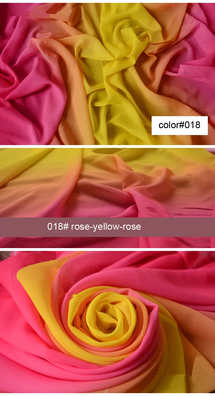100D 2 tone ramp шифон материал подлинный градиент шифоновая прозрачная ткань затененная цветная сценическая ткань