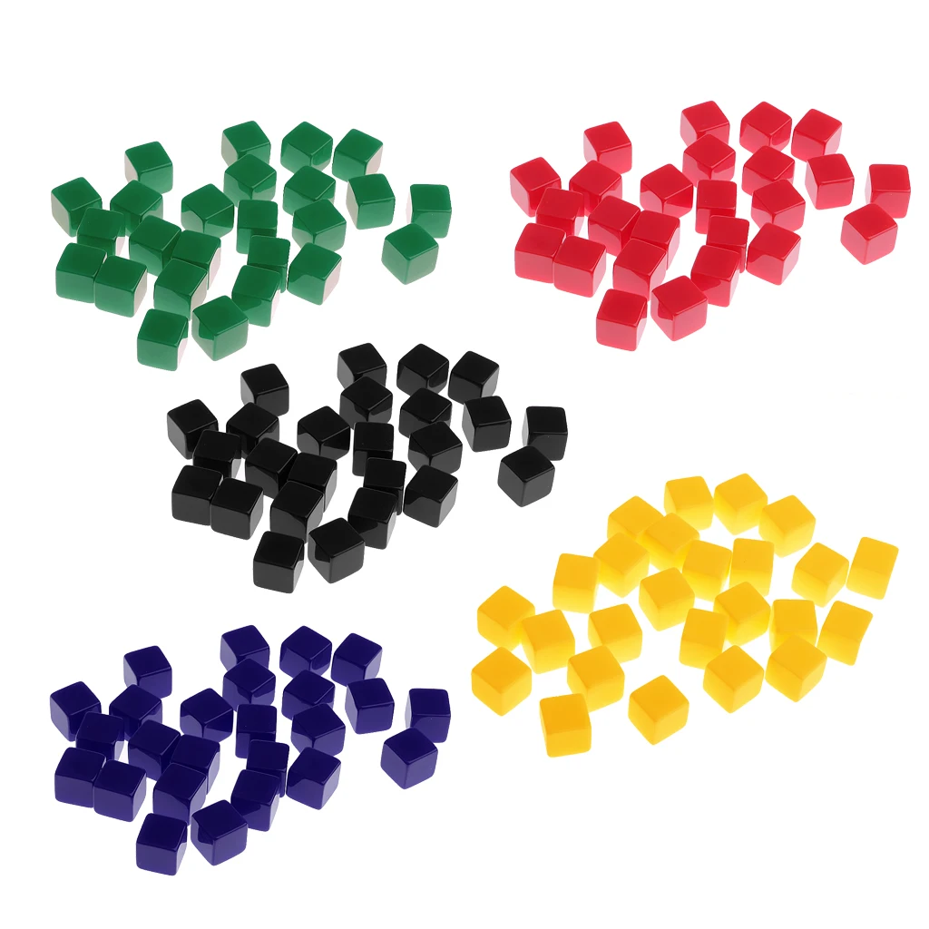 MagiDeal 125Pcs/Pack 12mm Opaque Six Sided D6 Dice Set Blank for Dungeons and Dragons D&D MTG TRPG Players Toys