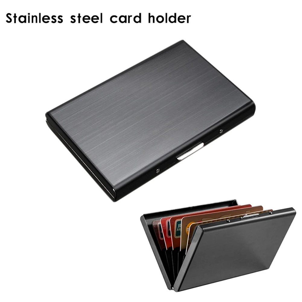 

RFID Blocking Wallet Slim Secure Stainless Steel Contactless Card Protector for 6 Credit Cards MYDING