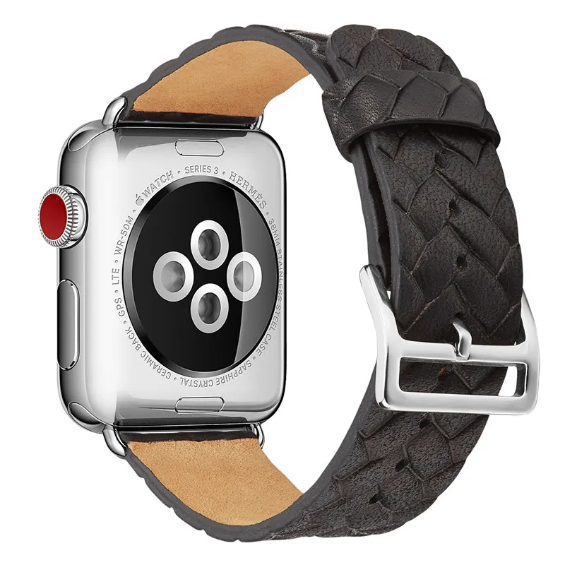

ASHEI Bracelet For Apple Watch 42mm 38mm Band Series 3 2 1 Embossed Woven Leather Straps For iWatch Genuine Leather Wristband