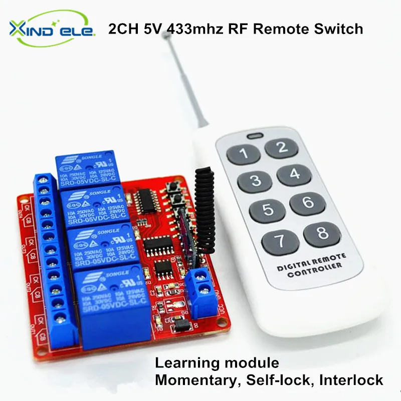 

2016 New 433mhz Remote Control Light Switch Schakelaar DC 5V On Off Switches With RF 433.92 mhz Wireless Controller